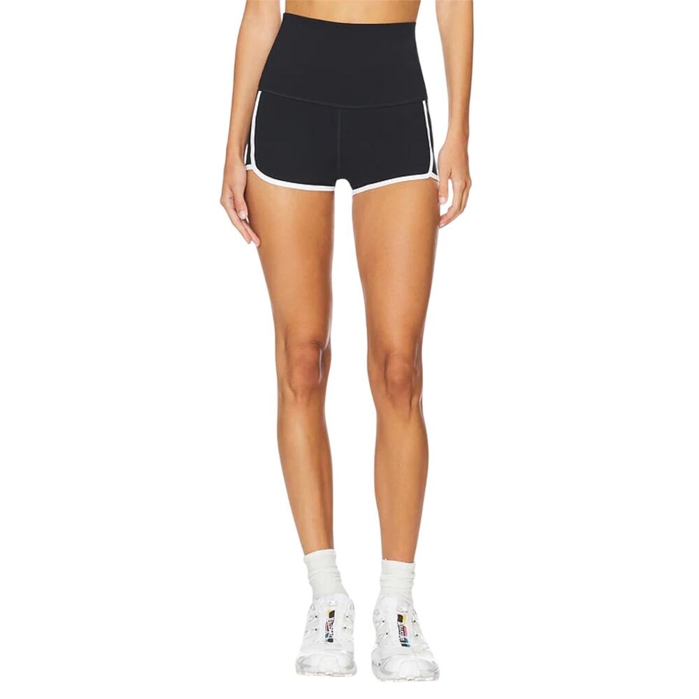 FP Movement Women's Black White Ultra High Rise Island Time Shorts Size XS